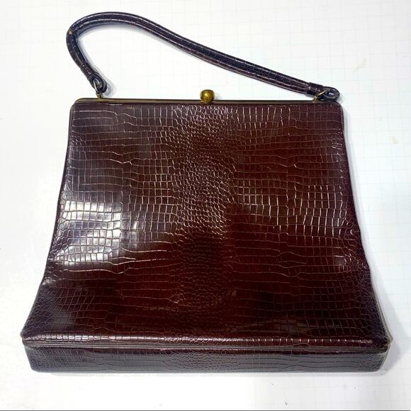 VNTG TEMPRA BY THEODOR CALIFORNIA brown leather handbag - Picture 1 of 6